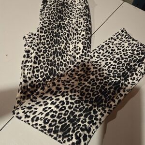 Chic Animal Print Straight Leg Jeans